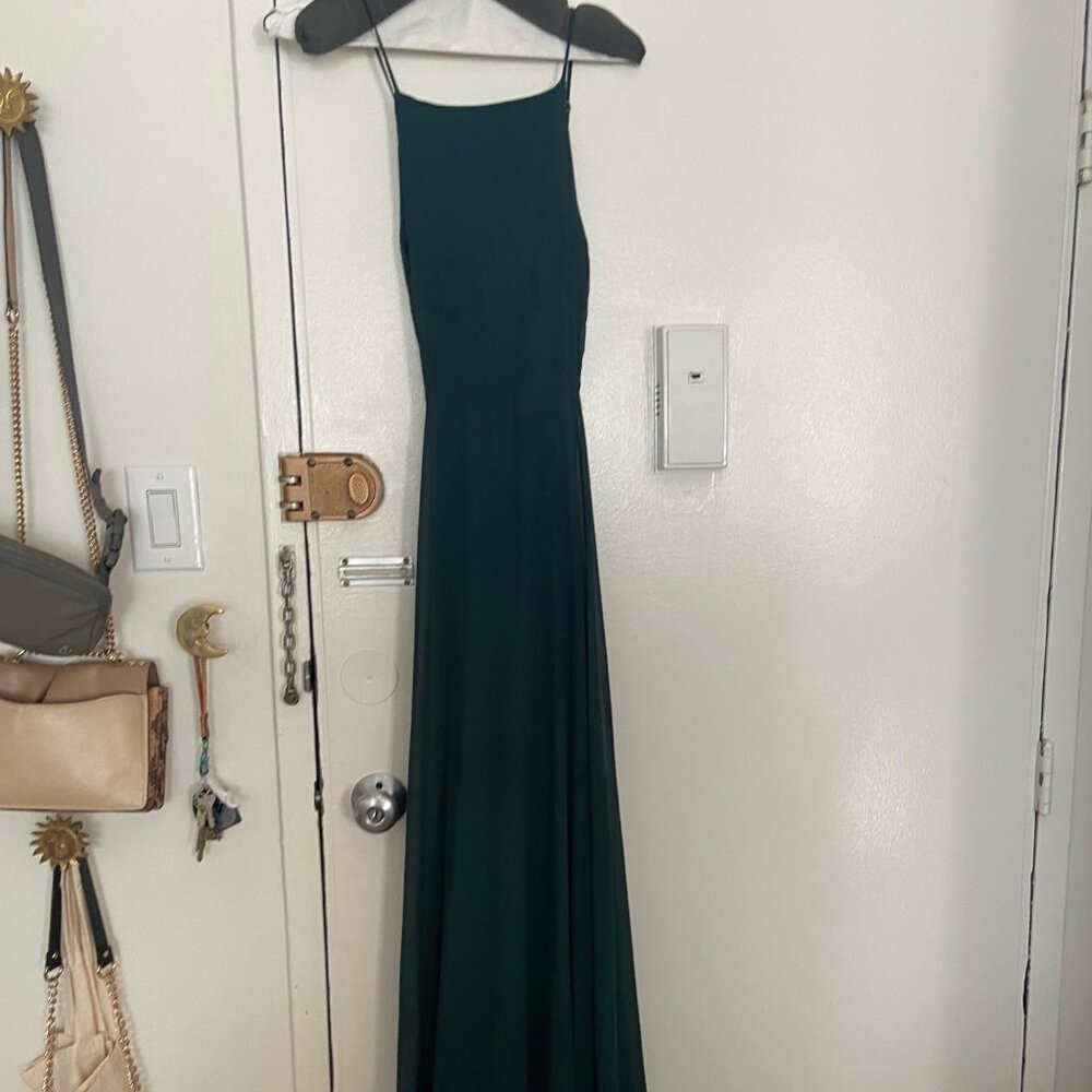 Lulus Hunter Green Maxi Cross back strap - Picture 3 of 4